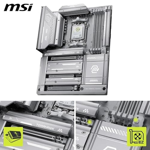 MSI MAG X870E Tomahawk MAX WiFi PZ Mainboard, ATX - Unterstützt AMD Ryzen 9000/8000 / 7000 Prozessoren, AM5 - DDR5 Memory Boost 8400+ MT/s (OC), PCIe 5.0 x16, M.2 Gen5, Wi-Fi 7, 5G LAN Bild 6
