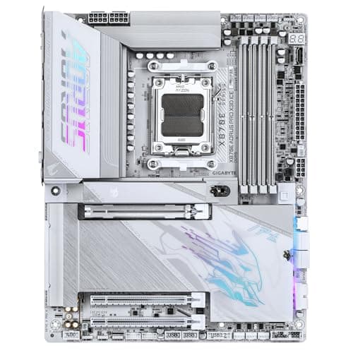 GIGABYTE X870E AORUS PRO X3D Ice Mainboard – Unterstützt AMD Ryzen 9000 Prozessoren, 18+2+2-Phasen Digital-VRM, bis zu 9000 Hz DDR5 (OC), 2 x PCIe 5.0 + 2 x PCIe 4.0, Wi-Fi 7, 5 GbE LAN, USB 4 Bild 4