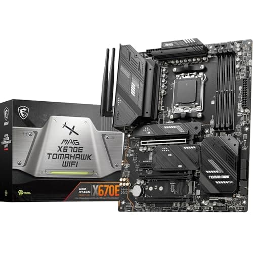 MSI MAG X670E Tomahawk WiFi Motherboard, ATX - Unterstützt Ryzen 9000, 8000 & 7000 Serie Prozessoren, AM5-80A SPS VRM, DDR5 Memory Boost 6600+MHz/OC, PCIe 5.0 x16, M.2 Gen5, Wi-Fi 6E