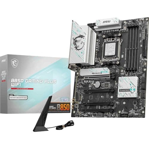 MSI B850 Gaming Plus WiFi Mainboard, ATX - Unterstützt AMD Ryzen 9000/8000 / 7000 Prozessoren, AM5 - DDR5 Memory Boost 8200+ MT/s (OC), PCIe 5.0 x16 & 4.0 x16, M.2 Gen5, Wi-Fi 7, 5G LAN