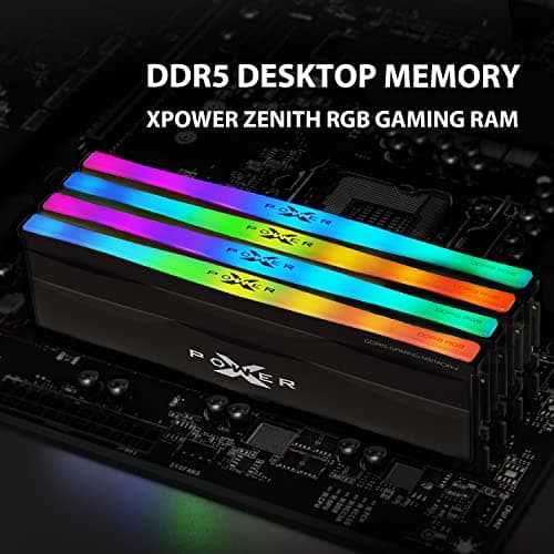 Silicon Power Value Gaming RGB DDR5 32GB (2x16GB) 6400MHz (PC5-51200) 288-pin CL32 1.4V UDIMM Desktop RAM Computer Memory w/Heatsink SP032GXLWU64AFDF Bild 4