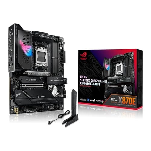 ASUS ROG Strix X870E-E Gaming WiFi AMD AM5 X870 ATX Motherboard 18+2+2 Leistungsstufen, Dynamic OC Switcher, Core Flex, DDR5 AEMP, WiFi 7, 5X M.2, PCIe® 5.0, Q-Release Slim, USB4®, AI OCing & ROG X870E-E|WIFI 7 Bild 2
