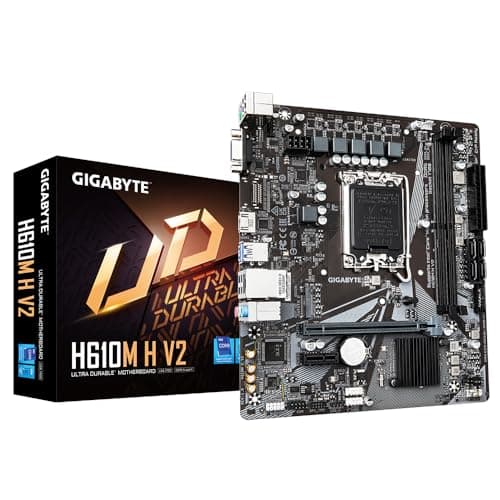 GIGABYTE H610M H V2 Mainboard - Unterstützt Intel Core Prozessoren 14th CPUs, 4+1+1 Hybrid Digital VRM, up to 5600MHz DDR5, 1xPCIe 3.0 M.2, GbE LAN, USB 3.2 Gen 1