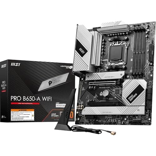 MSI PRO B650-A WiFi Mainboard, ATX - Unterstützt Ryzen 9000, 8000 & 7000 Serie Prozessoren, AM5 - DDR5 Speicher Boost 7600+MHz/OC, 2 x PCIe 4.0 x16, 3 x M.2 Gen4, Wi-Fi 6E ATX PRO B650-A WIFI Bild 2