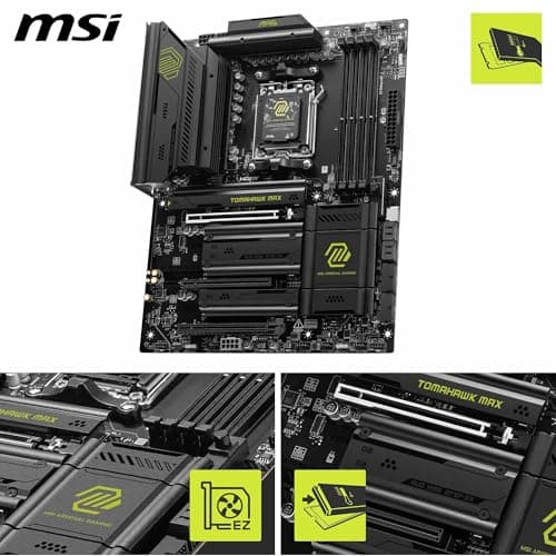 MSI MAG B850 Tomahawk MAX WiFi Mainboard, ATX - Unterstützt AMD Ryzen 9000/8000/7000 Prozessoren, AM5-80A SPS VRM, DDR5 Memory Boost 8400+ MT/s (OC), PCIe 5.0 x16, M.2 Gen5, Wi-Fi 7, 5G LAN Bild 6