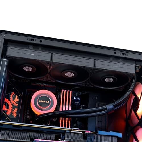 Lian Li GA II Lite 360 Performance AiO-Wasserkühlung mit Unendlichkeitsspiegel, 3x PWM-Lüfter, 360-mm-Radiator, drehbares Logo, schwarz Bild 4