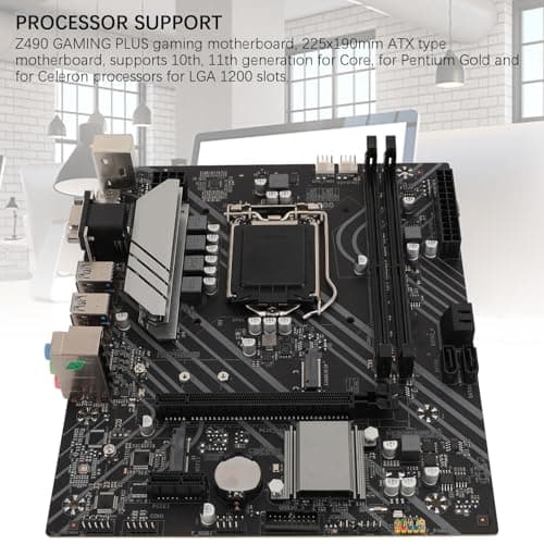 Z490 Gaming-Motherboard, ATX-Motherboard mit Dual-DDR4-Speicher, M.2-Steckplatz, 1000 Mbit/s LAN für LGA1200-Sockel, Unterstützt 10. und 11. Generation Core, Pentium Gold, Bild 6
