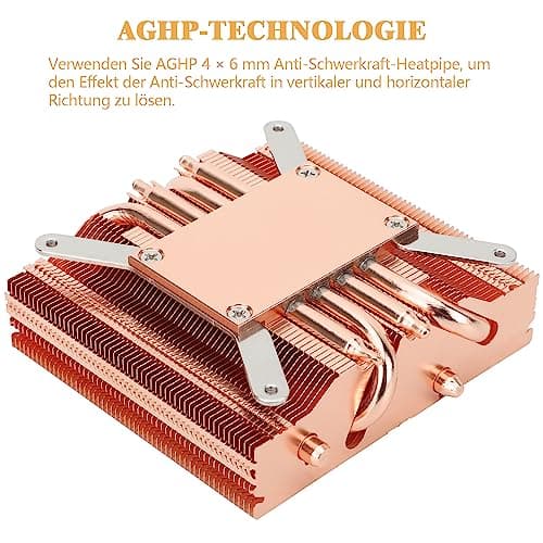 Thermalright AXP90-X47 Full Low Profile CPU-Kühler, 47 mm Höhe, leiser PWM-Lüfter, 4 Heatpipes, kompatibel mit AMD AM4 AM5/Intel LGA 1700/1150/1151/1155/1156/1200 (reines Kupfer) Bild 4