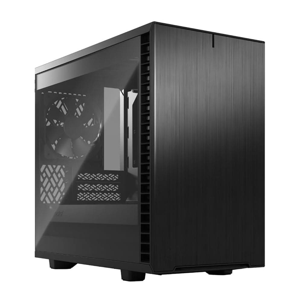 Fractal Design Define 7 Nano Black Brushed Aluminum/Steel Mini ITX Silent Light Tinted Tempered Glass Window Nano Tower Computer Case Schwarz/schiere Freude