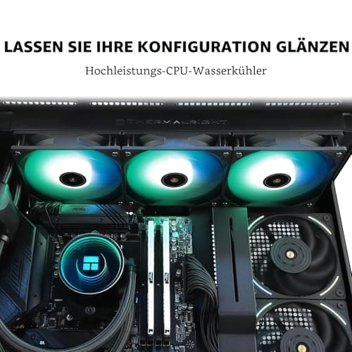 TR Frozen Notte 360 BLACK ARGB V2, Spezifikationen des schwarzen 360 CPU-Kühlers, 3 x PWM Lüfter, S-FDB Lager, geeignet für AMD/AM4 AM5, Intel LGA 1700/1851/1151/1200/2011 Bild 8