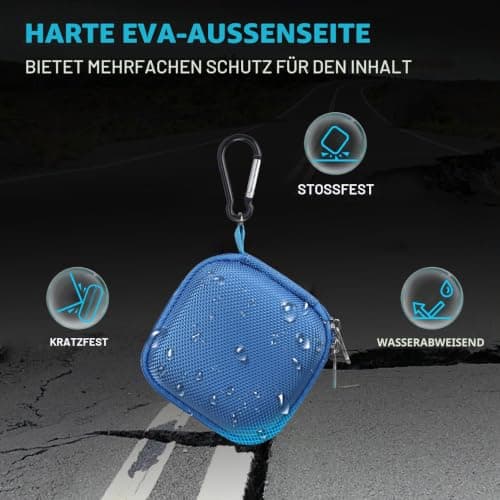 Lacdo Festplattentasche Schutzhülle für Crucial X10 / Crucial X9 / X9 Pro / X10 Pro Portable SSD 1TB 2TB 4TB 6TB 8TB Externes Solid State Laufwerk, Hart Eva Schockfeste Wasserdicht Reisetasche, Blau Bild 8