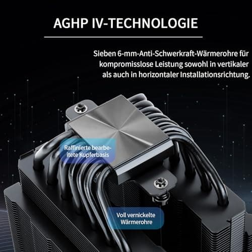 Thermalright Phantom Spirit 120 SE BLACK CPU Luftkühler, 7 Heatpipes CPU-Kühler, zwei 120mm PWM Lüfter, AGHP 4.0 Technologie, für AM4/AM5&Intel lga1851/1700/1150/1151/1200, PC Kühler Tower PS120 SE Black Bild 3
