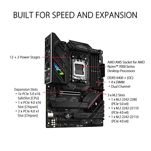 ASUS ROG Strix B650E-F Gaming WiFi Mainboard Sockel AMD AM5 (Ryzen 7000, ATX, DDR5 Speicher, 12+2 Power Stages, USB 3.2 Gen 2x2 Typ-C, PCIe 5.0, Q-Release, WiFi 6E, Aura Sync) Bild 4