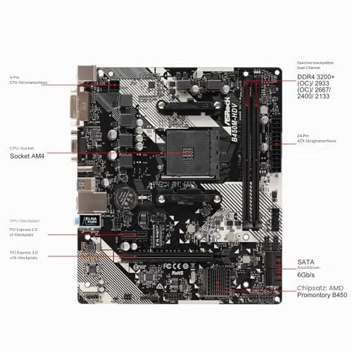 Asrock B450M-HDV R4.0 AMD B450 Socket AM4 Micro ATX Bild 4
