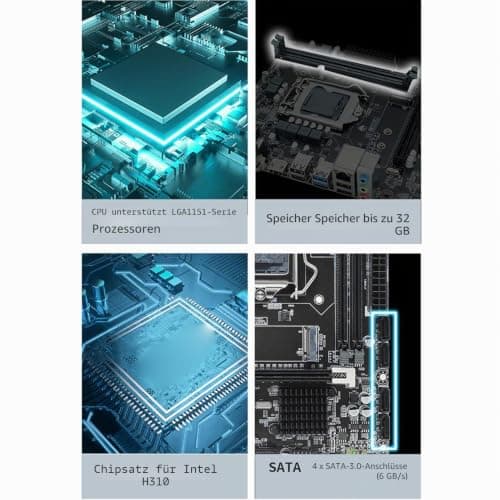 Das Micro-ATX-DDR4-Motherboard UnterstütztCore-CPUs der 8. und 9. Generation, Dual-Channel-DDR4, Stabile Stromversorgung, Hochgeschwindigkeits-Chipsatz, Integrierten Bild 6