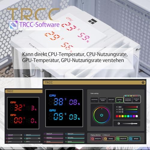 TR-Thermalright Peerless Assassin 120 Digital White CPU-Kühler, Double Tower mit 6 Heatpipes, Dual 120mm PWM Lüfter-1850U/min,Digital Display Board Top Cover, für AM5/AM4,Intel LGA1851/1700/1200/115x Bild 8