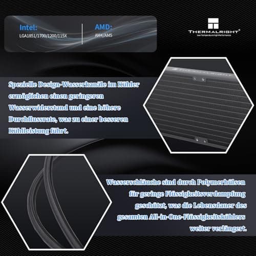 Thermalright AQUA ELITE 360 V3 Flüssig-CPU-Kühler, 360 Kühlreihen, 3 x 120mm PWM-Lüfter, S-FDB-Lager, für AMD/AM4/AM5, Intel LGA1150/1151/1200/2011/1700/1851, Desktop CPU-Kühler AIO Bild 8