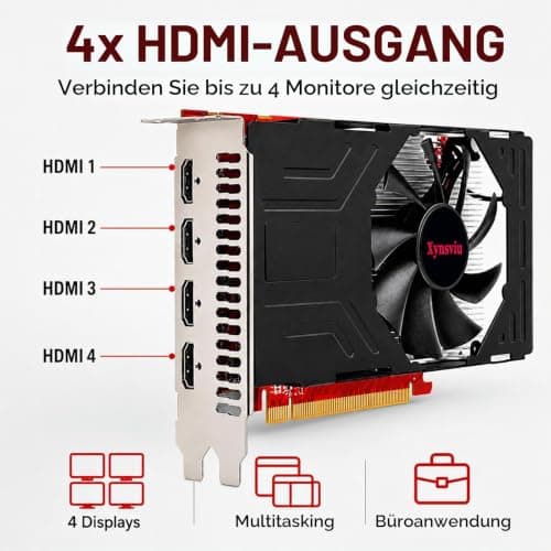 Radeon RX 560 2GB Grafikkarte, GPU 4 HDMI PC Anschlüsse für Mehrfachbildschirm grafikkarten,DDR5,DirectX 12,128 Bit PCI Express x16,Graphics Ccards（RX560 2G 4HDMI） Bild 8