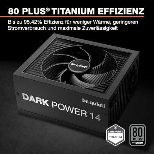 be quiet! Dark Power 14 1200W, ATX 3.1, 80 PLUS® Titanium, modulares Netzteil, Aktive und semi-passive Kühlung, PCIe 5.1, PCIe 5.0 & PCIe 4.0 Grafikkarten, 12V-2x6 Kabel enthalten, Silent Wings-Lüfter Bild 4