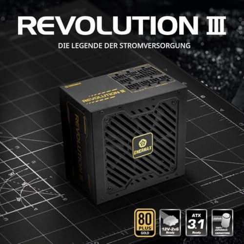 ENERMAX Revolution III 850 Watt |vollmodulares ATX 3.1-Netzteil | PCIe 5.1 |80 Plus Gold |flüsterleiser 120mm FDB-Lüfter | 105°C jap. Kondensatoren | ERV850G-AHG-MAC Bild 6