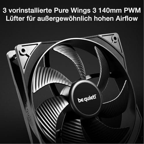 be quiet! Pure Base 501 DX Black PC-Gehäuse, 3 vorinstallierte Pure Wings 3 140mm PWM-Lüfter, hoher statischer Druck, dynamisches Front-Design mit eleganter ARGB-Beleuchtung innen und außen Bild 6