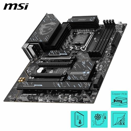 Z890 Gaming WiFi-Mainboard, ATX – Unterstützt Intel Core Ultra-Prozessoren (Series 2), LGA 1851 – DDR5-Memory Boost 8800+ MT/s (übertaktet), 1 x PCIe 5.0 x16, 1 x M.2 Gen5, 2,5-Gbit-LAN, Wi-Fi 7 Bild 8