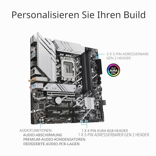 ASUS Prime B760M-A WiFi D4 Gaming Mainboard Sockel Intel LGA 1700 (Intel B760, mATX, DDR4 Speicher, PCIe 4.0, 2X M.2, WiFi 6, Aura Sync) A M-A WiFi D4 Bild 8