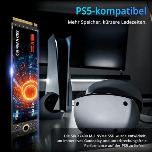SIX NVME M.2 SSD PCIe 4.0-512GB 2280 ssd, Lesen bis zu 5.000MB/s für Gaming PS5 Speichererweiterung mit heatsink, Interne Solid-State-Laufwerk gen 4x4 für Laptop Desktop Bild 8