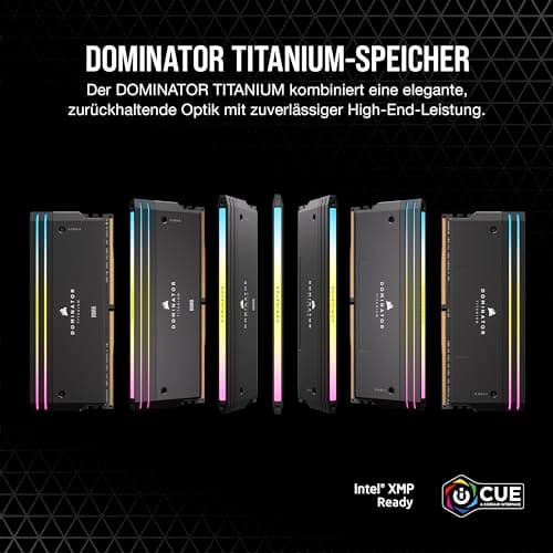 CORSAIR Dominator Titanium RGB DDR5 RAM 32GB (2x16GB) Bis zu 6400MHz CL32 Intel XMP 3.0 Desktop-Arbeitsspeicher – Schwarz (CMP32GX5M2B6400C32) 32GB (2x16GB) Schwarz Bild 4