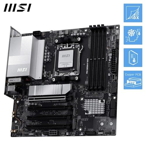MSI PRO B850M-P WiFi Motherboard, mATX - Supports AMD Ryzen 9000/8000 / 7000 Processors, AM5 - DDR5 Memory Boost (8200+ MT/s OC), PCIe 5.0 x16 & 4.0 x16, M.2 Gen5, Wi-Fi 7, 5G LAN Bild 8