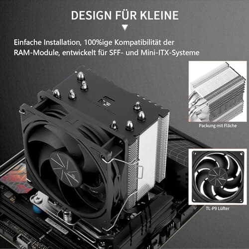 Thermalright ASSASSIN X 90 SE V2 CPU Luftkühler, 4 Heatpipes,TL-P9 PWM Lüfter, Aluminium Kühlkörperabdeckung,AGHP 4.0 Technologie, für AMD AM4 AM5/Intel LGA 1150/1151/1155/1156/1200/1700 (AX90 SE V2) Bild 8