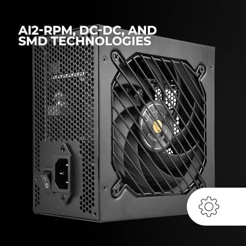 Mars Gaming MPB550SI, ATX-Netzteil 550W, 7 Jahre Garantie, 80Plus Bronze 230V, 90% Effizienz, SI Extreme Silence Lüfter, AI2-RPM-Technologien, Japanische Kondensatoren, Schwarz Bild 6