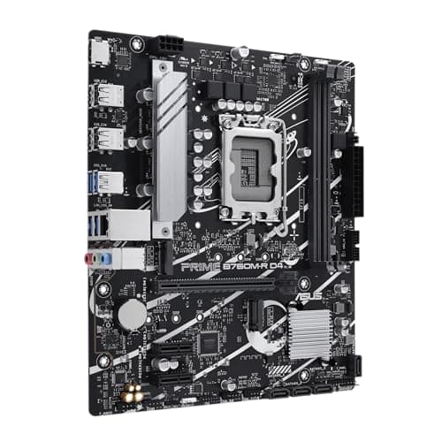 ASUS Prime B760M-R D4 Gaming Mainboard Sockel Intel LGA 1700 (microATX, PCIe 4.0, DDR4, 2.5Gb Ethernet, HDMI, SATA 6 Gbit/s, Aura Sync) Bild 4