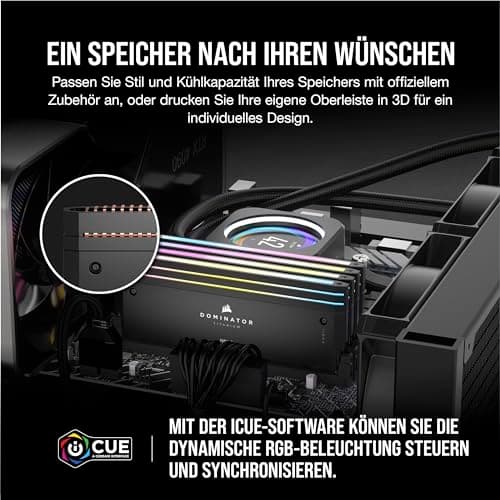 CORSAIR Dominator Titanium RGB DDR5 RAM 32GB (2x16GB) Bis zu 6400MHz CL32 Intel XMP 3.0 Desktop-Arbeitsspeicher – Schwarz (CMP32GX5M2B6400C32) 32GB (2x16GB) Schwarz Bild 8