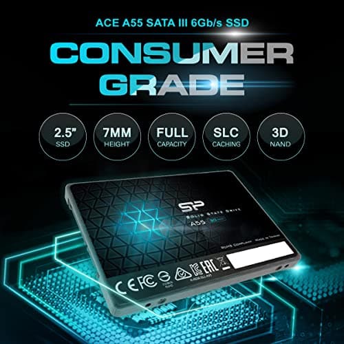 Silicon Power SSD 2TB 3D NAND A55 SLC Cache Performance Boost 2.5 inch SATA III 7mm (0.28") Internal Solid State Drive 1 Pack 2TB Bild 6