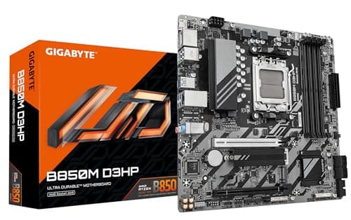 GIGABYTE B850M D3HP Motherboard - AMD Ryzen 9000 Series CPUs, 5+2+2 Phasen Digital VRM, bis zu 8200MHz DDR5 (OC), 1xPCIe 5.0 + 1xPCIe 4.0 M.2, GbE LAN, USB 3.2 Gen 2