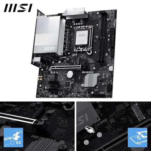 MSI PRO H810M-B Mainboard, mATX - Unterstützt Intel Core Ultra Prozessoren (Series 2), LGA 1851 - DDR5 Memory Boost (6400 MT/s MAX), PCIe 5.0 x16, M.2 Gen4, 2.5G LAN Bild 6