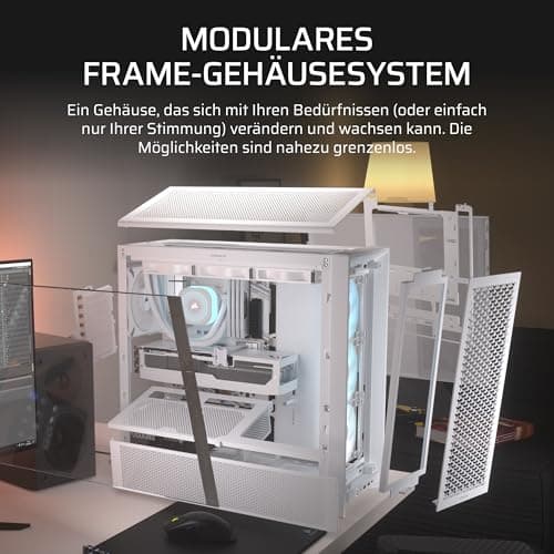 CORSAIR Frame 4000D RS ARGB Modulares Mid-Tower ATX PC-Gehäuse – Weiß Bild 6
