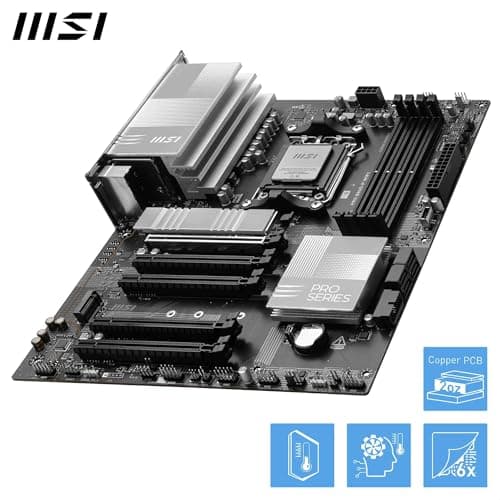 MSI PRO B840-P WiFi Mainboard, ATX - Unterstützt AMD Ryzen 9000/8000 / 7000 Prozessoren, AM5 - DDR5 Memory Boost (8000+ MT/s OC), PCIe 4.0 x16, M.2 Gen4, Wi-Fi 7, 2.5G LAN Bild 8