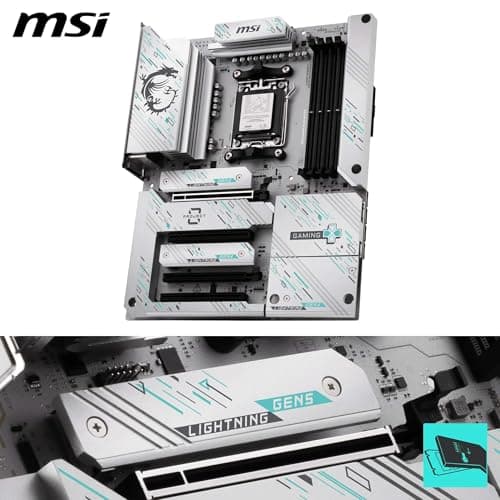 MSI B850 Gaming Plus WiFi PZ Motherboard, ATX - Supports AMD Ryzen 9000/8000 / 7000 Processors, AM5 - DDR5 Memory Boost 8200+ MT/s (OC), PCIe 5.0 x16, M.2 Gen5, Wi-Fi 7, 5G LAN Bild 6