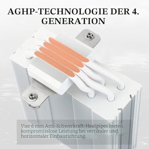 TR Assassin Spirit 120 EVO WEISS ARGB CPU-Kühler, 4 Heatpipes, TL-S12W-S PWM Schalldämpfer ARGB CPU-Lüfter Luftkühler, Unterstützung AMD AM4 /AM5&Intel 1700/1150/1151/1200 Bild 4