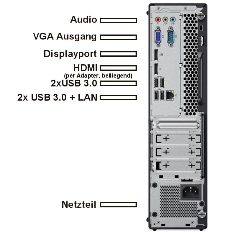 Lenovo ThinkCentre - Schneller PC mit Intel Core i7 6700 - Silent Computer für Büro & Home Office mit 4.00 GHZ - 32 GB - 1000 GB SSD - USB3.0 - WLAN - inkl Windows 11 Pro und Office 2010#7715 i7 6700 - 32 GB - 1000 SSD - Win11 Intel Core i7 Bild 2