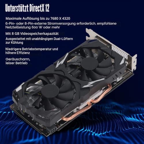 RX580 8 GB GDDR5 256-Bit-Grafikkarte, Hohe Leistung, Effizient und Leise, Kompakt und Tragbar, Hohe Auflösung, Stabil und Langlebig, Mehrere Schnittstellen, für Windows 10 11 (RX580 8GB GDDR5 256BIT) Bild 6