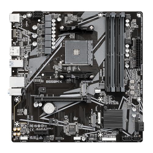 GIGABYTE B550M K Mainboard – AMD Ryzen 5000 CPUs, bis zu 4733 MHz DDR4, 1xPCIe 4.0 + 1xPCIe 3.0 M.2, 1GbE LAN, USB 3.2 Gen 1 Bild 4