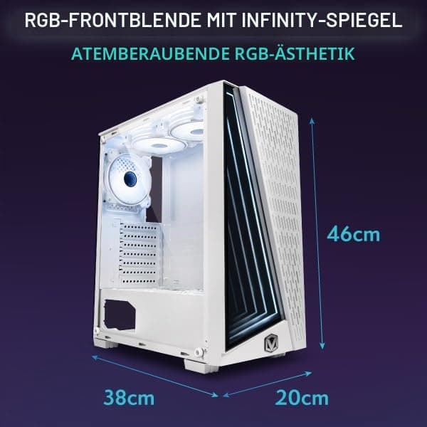 Vibox III-451 Gaming PC • Intel Core i7 12700KF 12-Kern • Nvidia RTX 5060 Ti 8GB • 16GB RAM • 1TB SSD • Windows 11 • WLAN 6 + Bluetooth 5.4 RTX 5060 Ti Weiß Bild 4