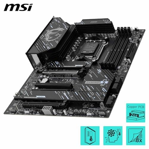 MSI X870 Gaming Plus WiFi Mainboard, ATX - Unterstützt AMD Ryzen 9000/8000/7000 Prozessoren, AM5-14+2+1 Duet Rail System, DDR5 8200+MT/s (OC), PCIe 5.0 x16 & 4.0 x16, M.2 Gen5, Wi-Fi 7, 5G LAN Bild 8