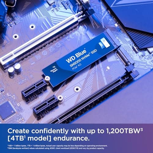 WD Blue SN5000 NVMe SSD 2 TB interne SSD (Geschwindigkeiten von bis zu 5.150 MB/s/4.850 MB/s Lesen/Schreiben, 900 TBW, Western Digital nCache 4.0, Acronis True Image for Western Digital) Bild 7