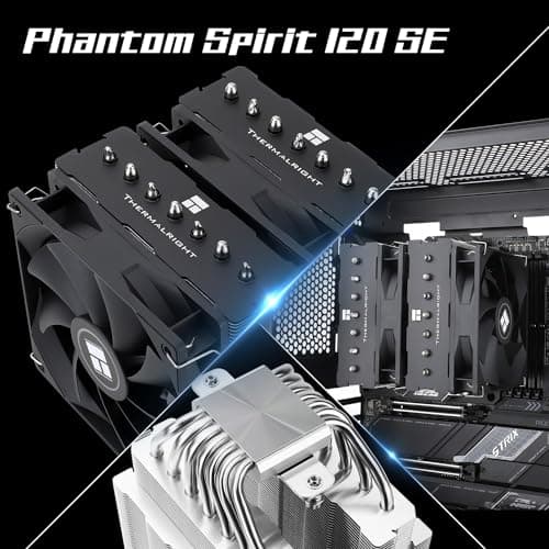 Thermalright Phantom Spirit 120 SE CPU-Luftkühler, 7 Heatpipes CPU-Kühler, Dual 120mm TL-C12B V2 PWM-Lüfter, AGHP 4.0 Technologie, für AMD AM4/AM5/Intel lga1851/1700/1150/1151/1200, PC-Kühler Bild 3