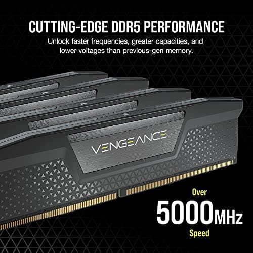 CORSAIR Vengeance DDR5 RAM 32GB (2x16GB) Bis zu 6400MHz CL36 Intel XMP 3.0 Desktop-Arbeitsspeicher – Schwarz (CMK32GX5M2B6400C36) 32GB (2x16GB) Schwarz Bild 5