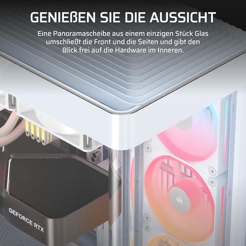 CORSAIR Frame 4500X LX-R RGB LINK Panoramaglas Mid-Tower-PC-Gehäuse – InfiniRail Lüftermontagesystem, Passend für Zwei 360 mm Radiatoren, GPU Anti-Sag, Enthält 3X LX120R RGB LINK Lüfter – Weiß Bild 6